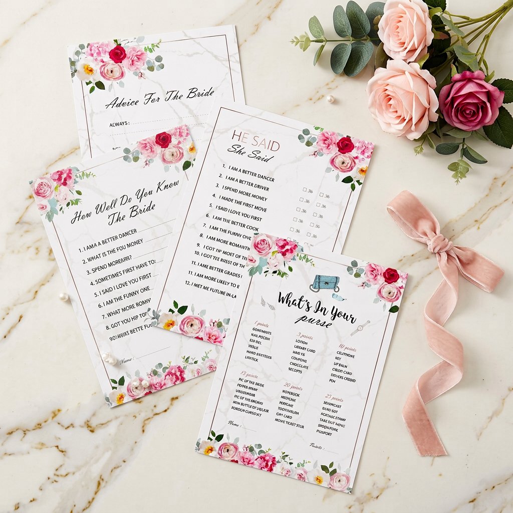 Party Games Bridal Shower - Набор карточек для свадебной вечеринки, 4